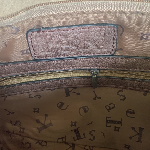 Treska brown and tan purse handbag satchel vegan leather - Picture 5 of 10